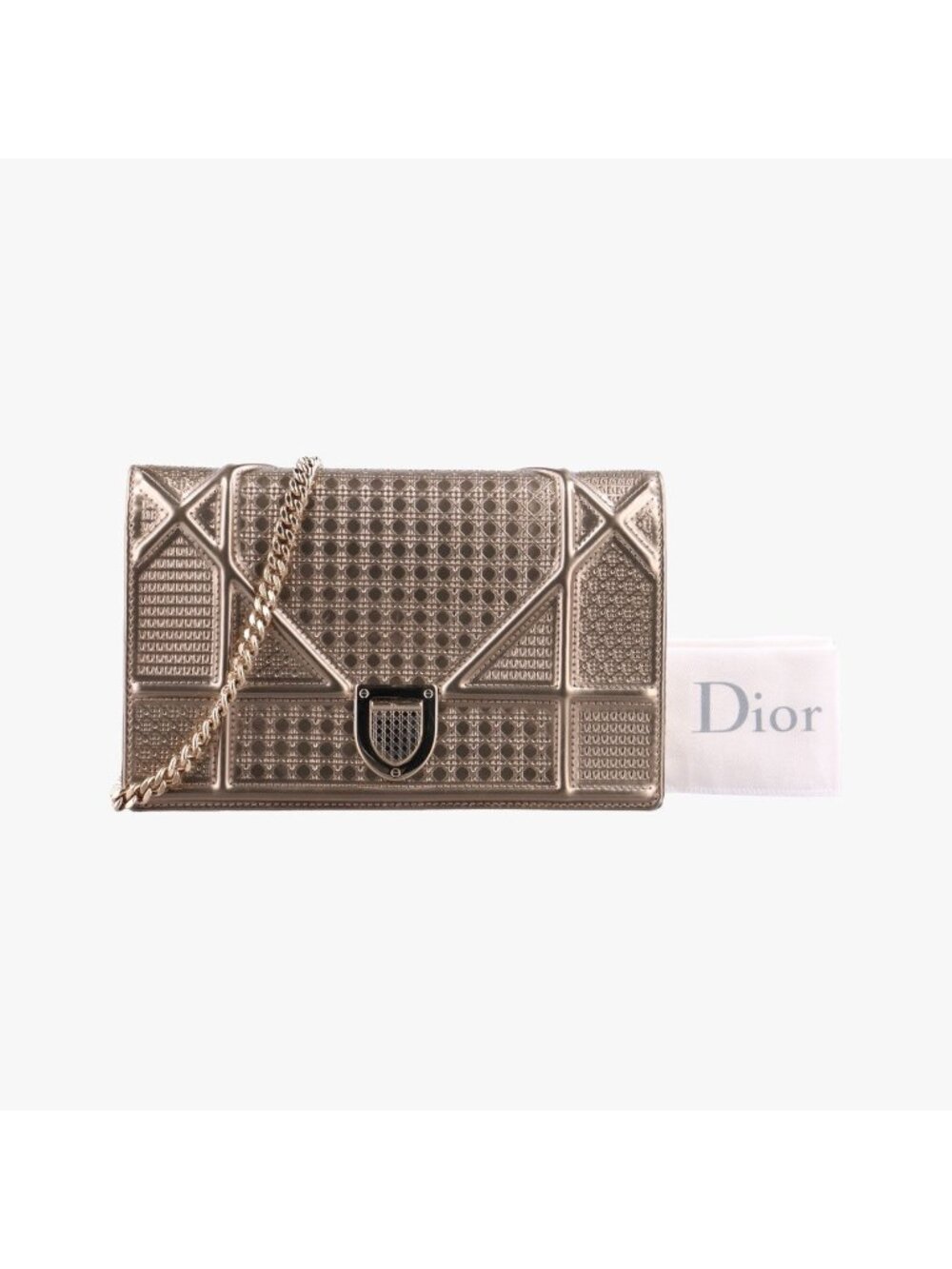 Dior Diorama Gold Leather